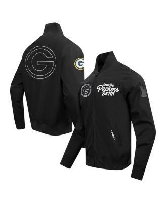 Men's Black Green Bay Packers Paint The City Twill Full-Zip Jacket