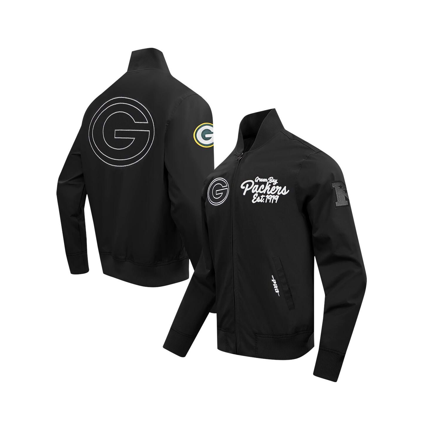 Мужская куртка Pro Standard Black Green Bay Packers Paint The City Twill Full-Zip — фото 1