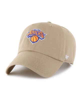 Men's Khaki New York Knicks Logo Clean Up Adjustable Hat