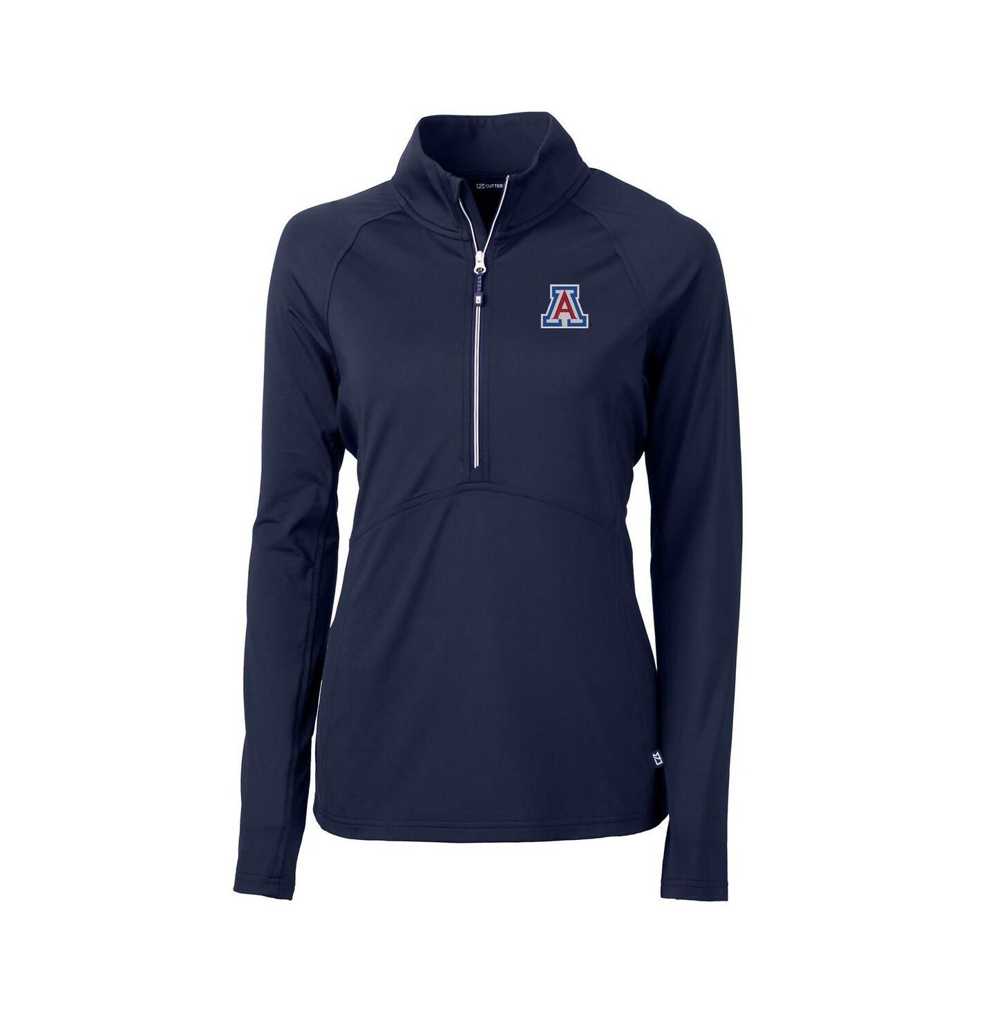 Женская куртка Cutter & Buck Navy Arizona Wildcats Adapt Eco Knit Half-Zip Pullover — фото 1