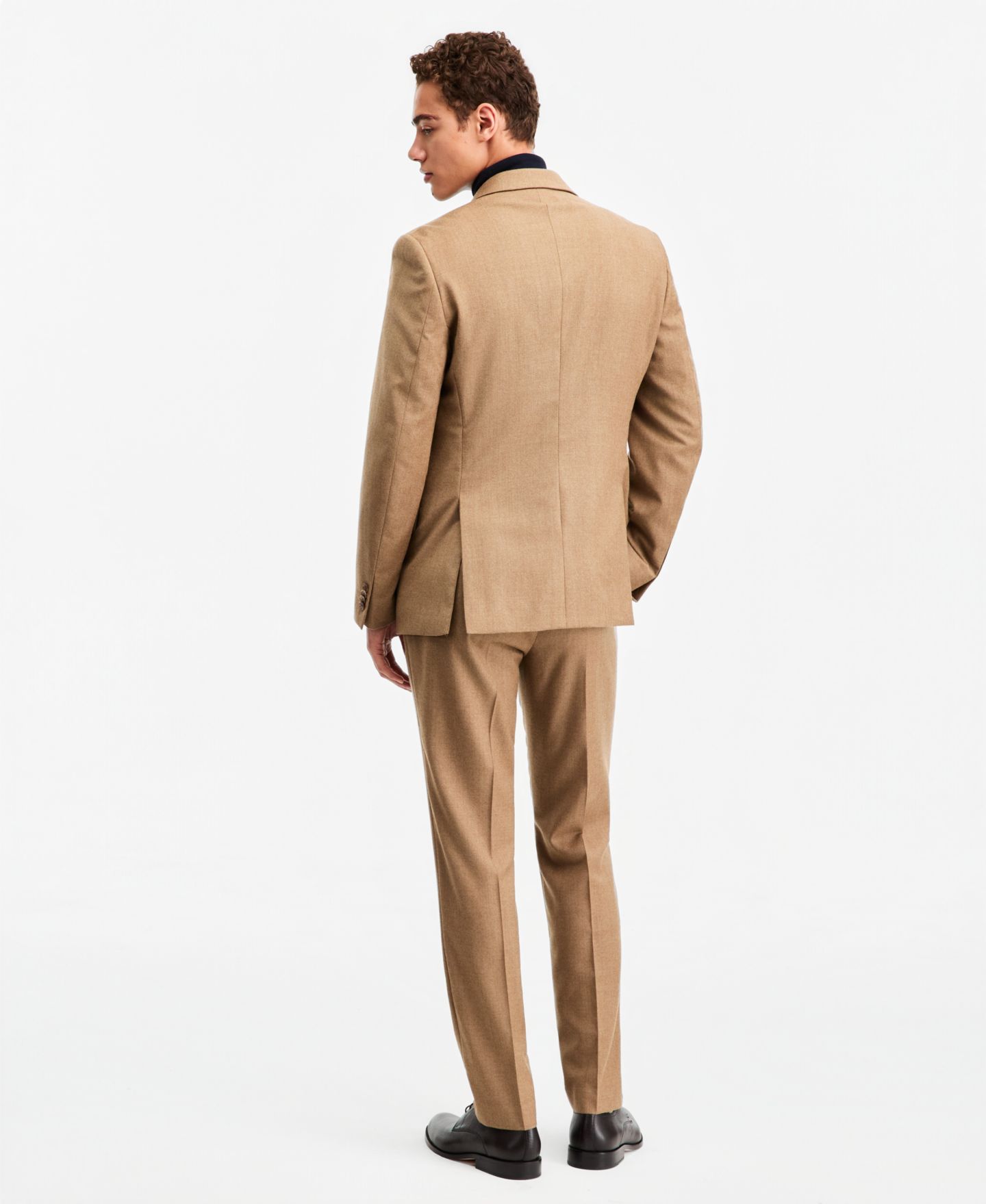 Мужские комплекты Tommy Hilfiger Modern-Fit Wool Tan Flannel Suit Separates, цвет: Рыжевато-коричневый — фото 3