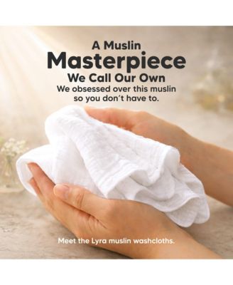 10 Pack Lyra Muslin Baby Washcloths Large 12x12 Soft Absorbent Cotton Muslin Wash Cloths Burp Rags Face Cloth Towel