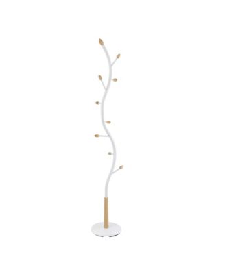 Metal Standing Coat Rack with 9 Hooks, Stable Round Base and Elegant Branch Design, Perfect for Coats and Hats for Entryway, Hallway