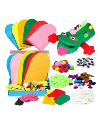 DIY Felt Sock Puppet Making Kit (6 Pcs) with Accessories, Creative Craft Set for Boys and Girls, Ideal for Storytelling and Party Games