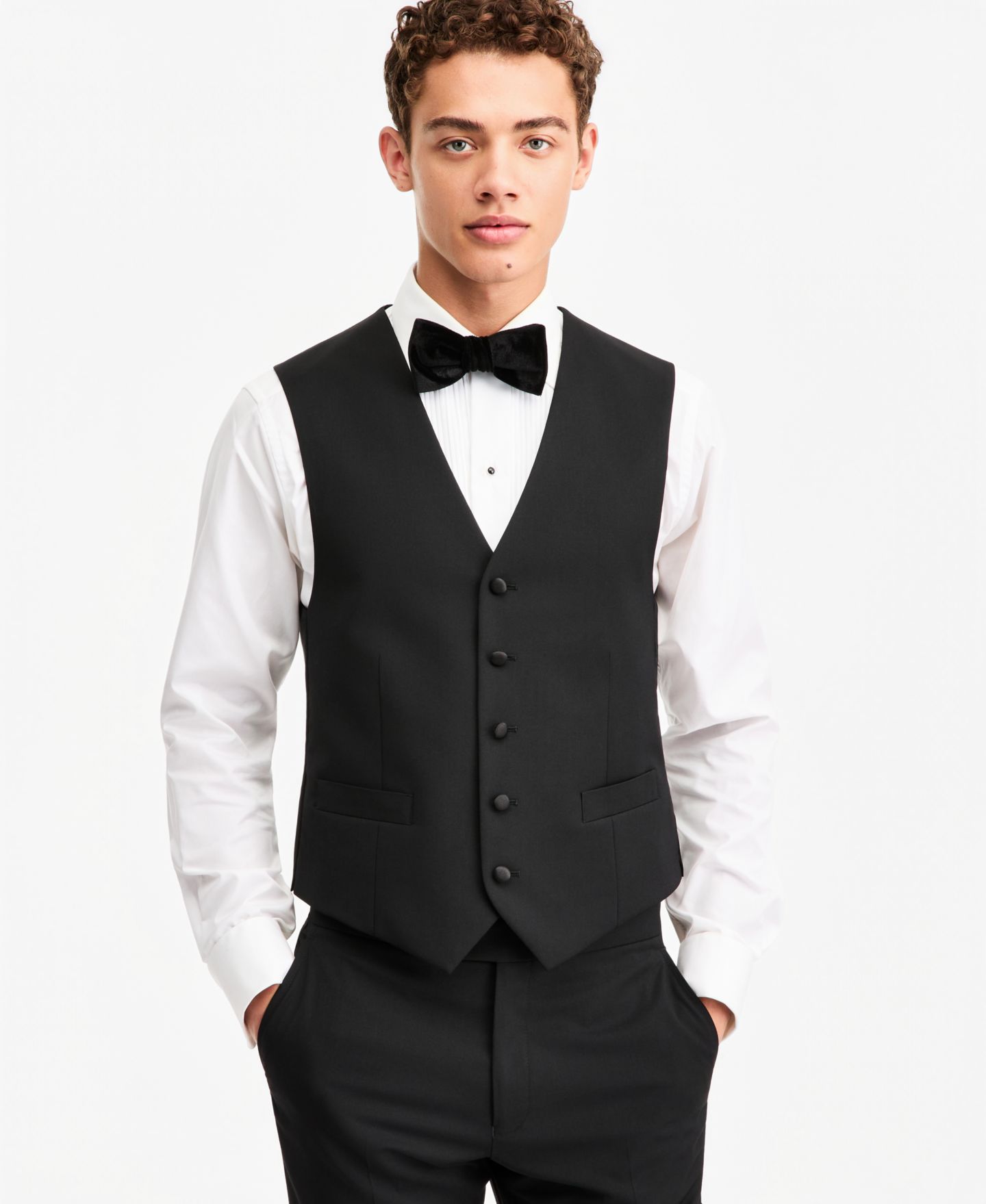 Мужской жилет Tommy Hilfiger Modern-Fit Flex Stretch Tuxedo Vest, цвет: Чёрный — фото 1