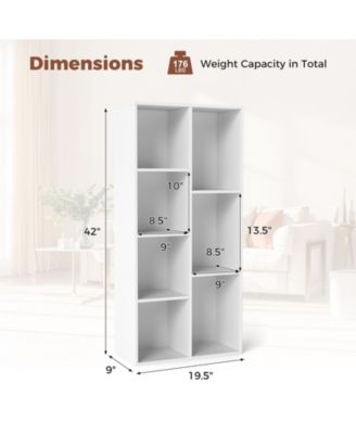 7-Compartment Bookshelf Vertical or Horizontal Storage