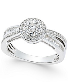 Diamond Modern-Style Ring (1/2 ct. t.w.) in Sterling Silver