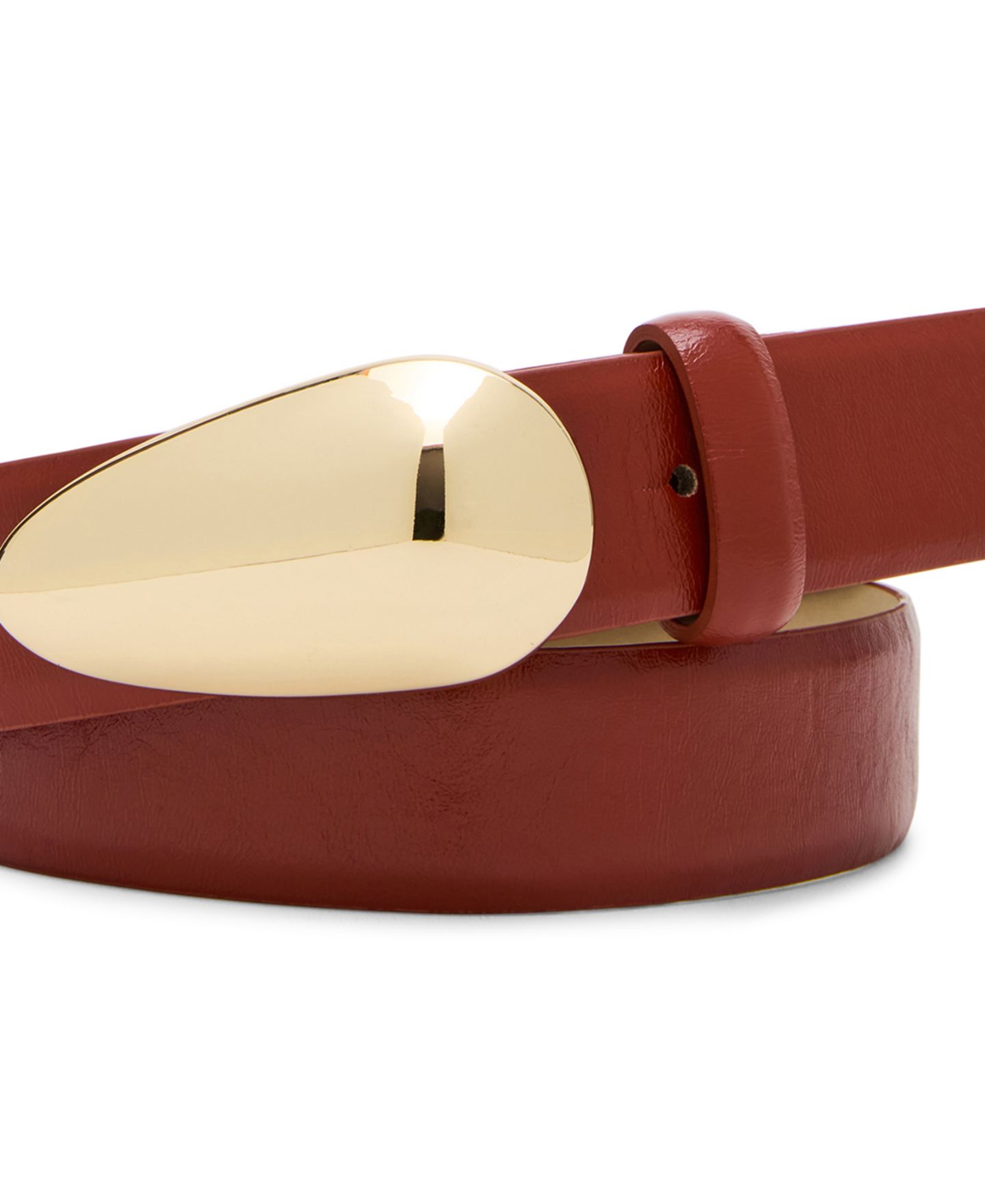 Мужской ремень Steve Madden Glossy Polyurethane Plaque Buckle Belt, цвет: Ржавый — фото 2