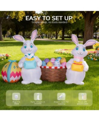 5FT Inflatable Easter Bunny with Gift Boxes and Eggs for Yard