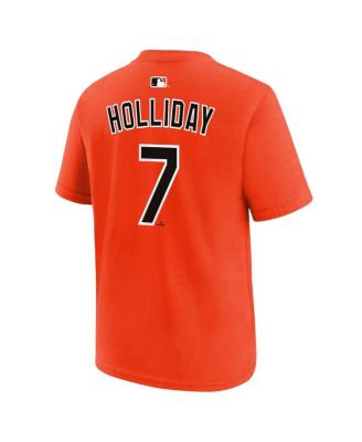 Big Boys and Girls Jackson Holliday Orange Baltimore Orioles Name & Number T-Shirt