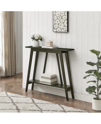 Conway Console Table Functional Narrow Wood Accent Entryway Table with Storage Shelf