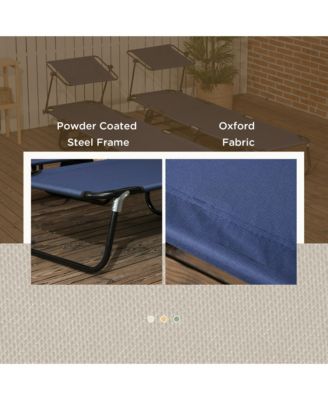 2-piece Chaise Lounge w/ Adjustable Backrest and Sunshade,