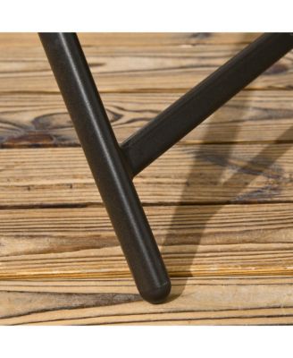 5 Pieces Wicker Patio Dining Set Foldable W/ Umbrella Hole