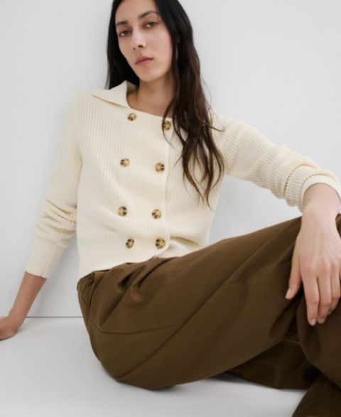 Женские куртки MANGO Knitted Buttoned Jacket