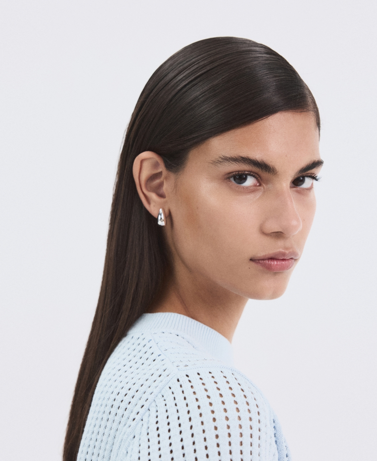 Mango Women's Lace Accents Short-Sleeved Knitted Sweater