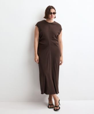 Women's Draped Detail Midi-Dress