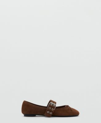 Women's Buckle Suede Ballerina