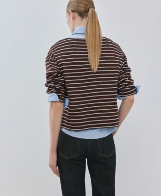 Women's Striped Boatneck Sweatshirt
