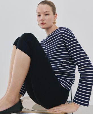 Women's Striped Boatneck Sweatshirt