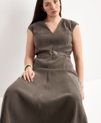 Women's Double-Belted A-Line Dress