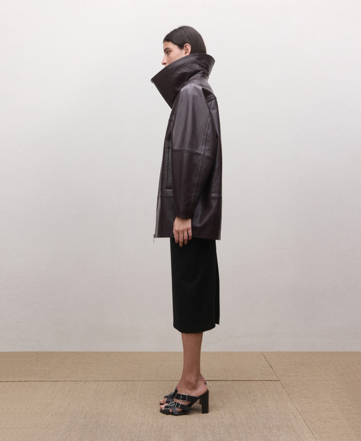 Mango Women's Buckles Leather Strap Sandals