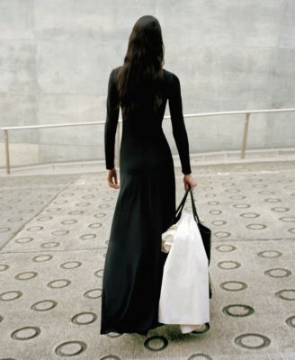 Women's Combined Fine-Knit Collar Dress