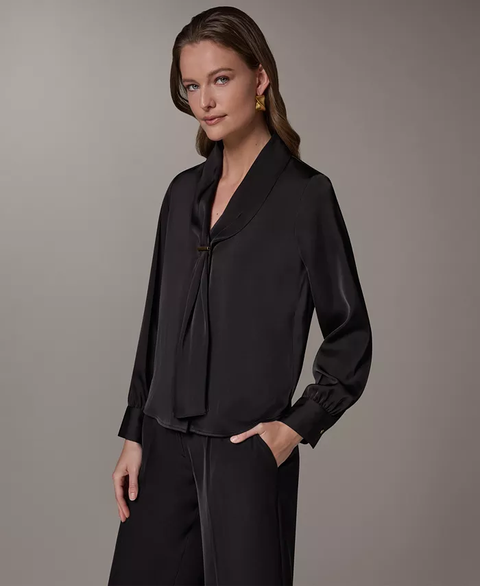 Petite Long-Sleeve V-Neck Pull-On Top - thumbnail 9
