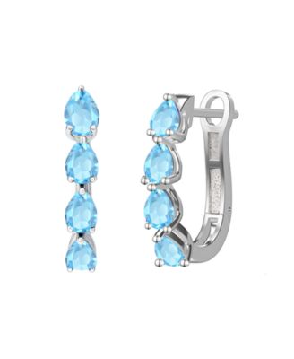 Lab Grown Emerald (1 ct. t.w.) Earrings in Sterling Silver (Also Available in Multi-Stones)