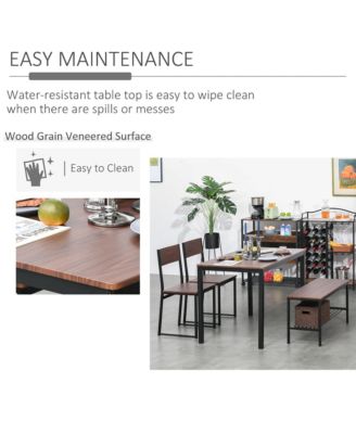 Wooden Kitchen Table and Chair Furniture with Storage Rack and Sitting Bench