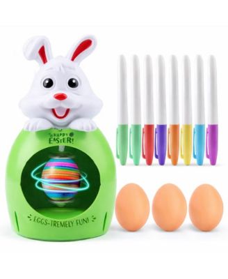 Easter Egg Art Decorator Kit, Mess-Free Egg Painting Set with Easter Egg Spinner Stand, 8 Colorful Markers and 3 Plastic Eggs