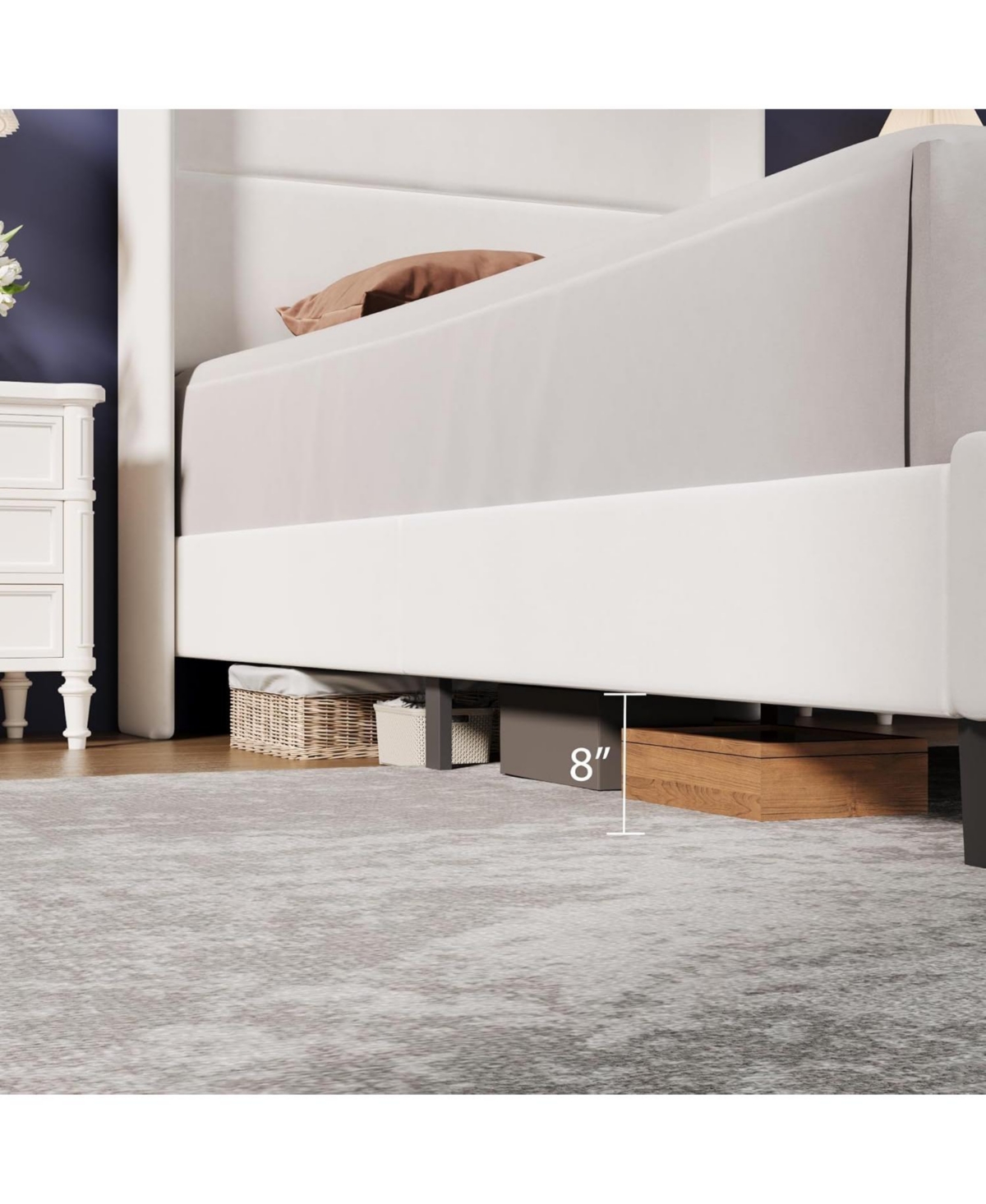 gaomon Soft Upholstered Platform Bed Frame with Wingback Headboard – Sturdy Wooden Slats, Noise-Free, No Box Spring Needed