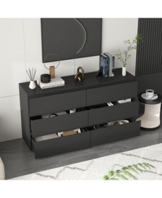 6-Drawers Wood Chest of Drawer Cabinet Organizer