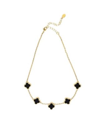 18K Gold Plated Flower Station Necklace