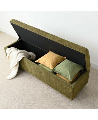 Upholstered Storage Bench Ottoman, Lift-Top Bedroom End Bench