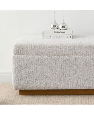 Upholstered Storage Bench Ottoman, Lift-Top Bedroom End Bench