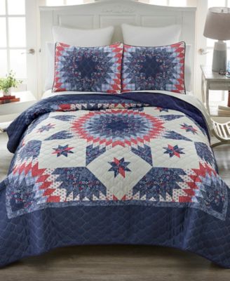Bluefield Star Floral 2-Pc. Quilt Set, Twin