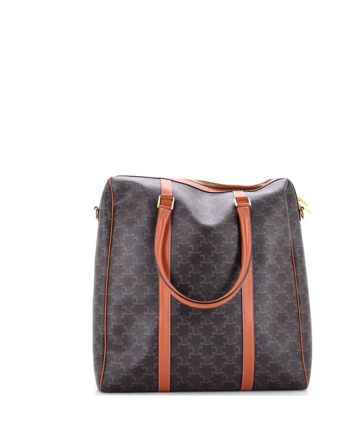 Pre-Owned Celine Vertical Boston Bag Triomphe Coated Canvas