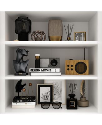 Wood Bookcase with Adjustable Shelves, 2 Door