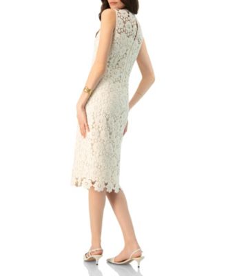 Women's Lace Short Dress with Round Neck