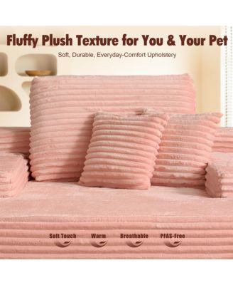 Chaise Lounge Chair, Oversized Plush Upholstered Boneless Sofa Bed, Deep Seat Sleeper Cloud Couch for Living Room, No Assembly Required