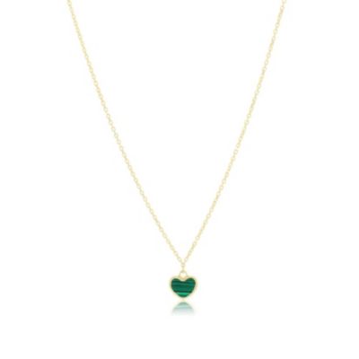 The Lovery Mini Malachite Single Heart Necklace 14K Gold - Malachite 321$