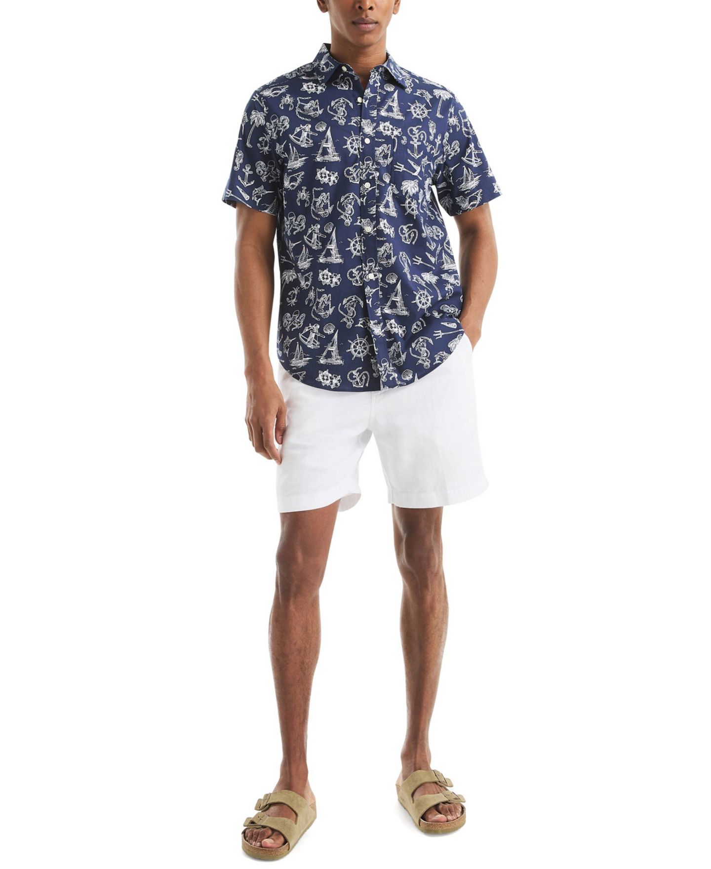 Мужские шорты Nautica 7" Classic Pull-On, цвет: Яркий белый — фото 2