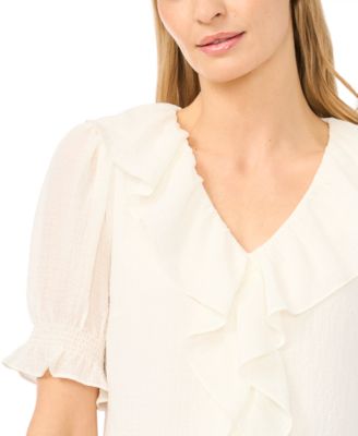 Women's V-Neck Short-Sleeve Blouse