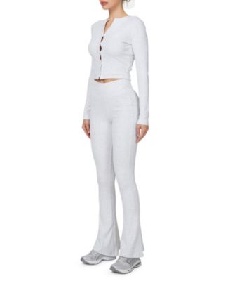 Women's Ribbed Vintage Buttoned Long Sleeve T-shirt