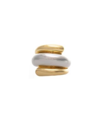 Two-Tone Polished Layered Band Ring