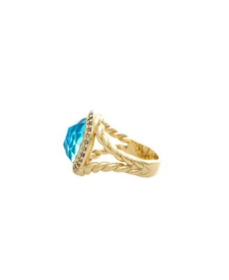 18K Gold Plated Cubic Zirconia Halo Statement Ring