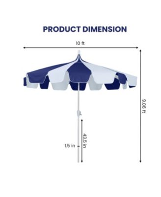 10 ft. Pagoda Patio Umbrella with Crank Lift and Tilt Adjustable