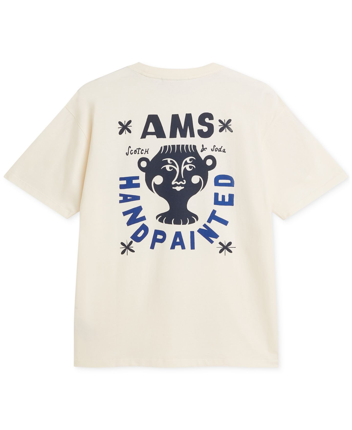 Мужская футболка SCOTCH & SODA Short-Sleeve Handpainted Graphic, цвет: Сливочный — фото 5