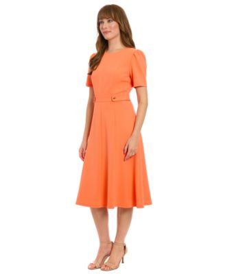 Petite Fit & Flare Scuba Crepe Midi Dress