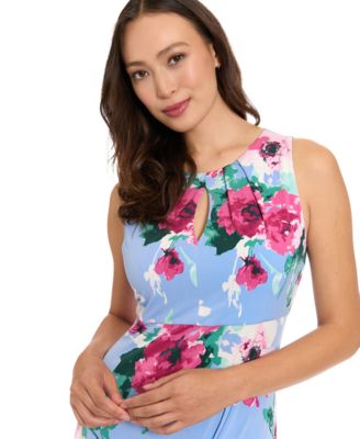 Petite Sleeveless Keyhole Neck Midi Dress